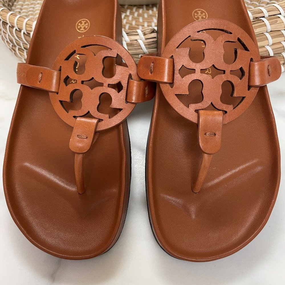 Tory Burch Miller Cloud Sandals in aged camello